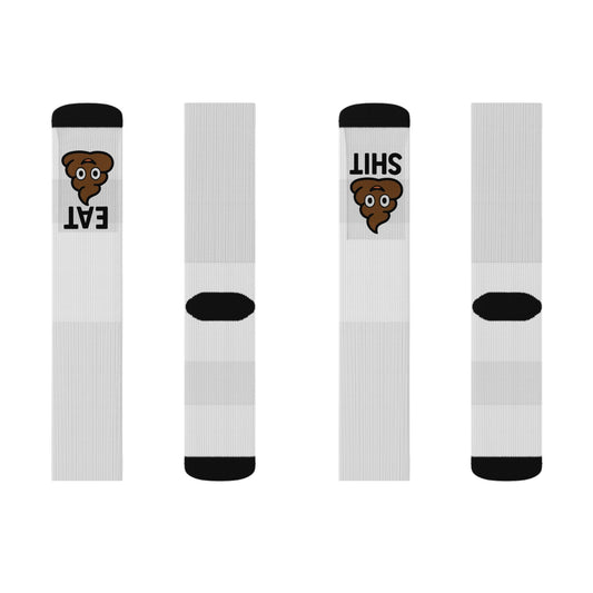 Funny Sublimation Socks with Cute 'Shit' Design