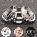 Stainless Steel Spinner Fidget Anxiety Ring for Stress Relief – Moon Star Rotating Band, Anti-Anxiety Ring for Men & Women, Minimalist Stainless Steel Jewelry